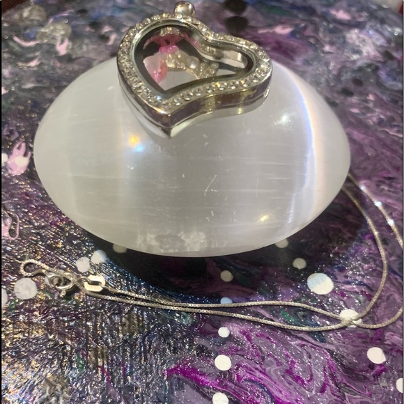 Floating Locket w/silver chain & Selenite Palm/Worry stone! - Picture 15 of 16